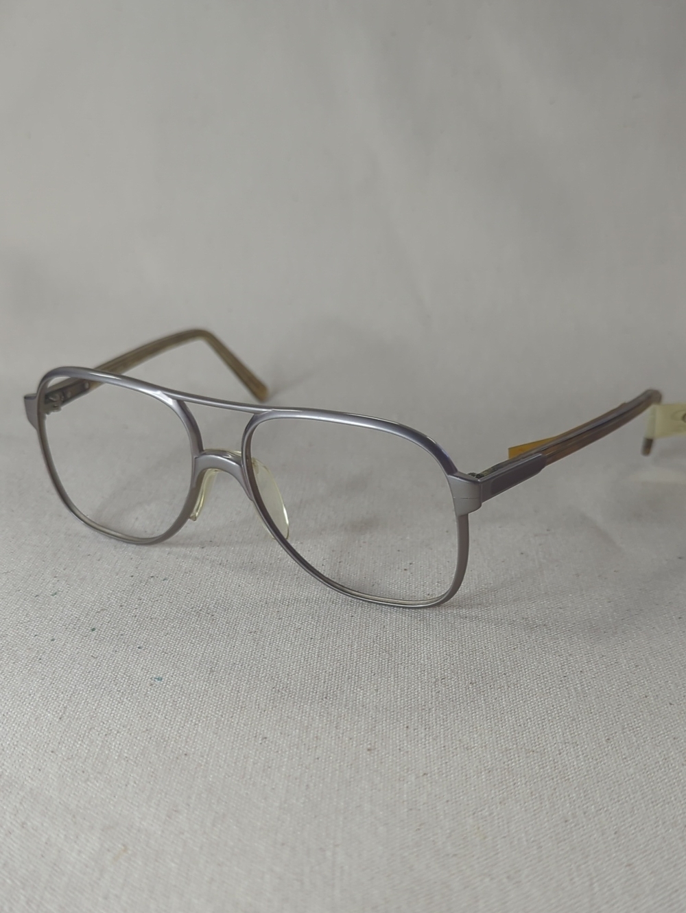 Evano Aviator-Style Metal Eyeglasses in Silver No Lenses
